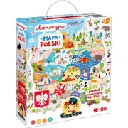 Czuczu Obserwacyjne puzzle Mapa Polski 100 elementow 5902983493198  Joinedit63597938 puzle