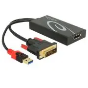 Delock Adapter Dvi241 - Displayport black 30Cm  De 62596