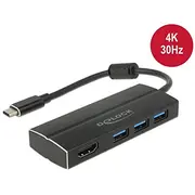 Delock Adapter Usb C 3.1  3X 3.0 A Hub Hdmi 4K 63931 kabelis