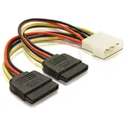 Delock power cable Sata Hdd 2X  4Pin male 16Cm De 60102 kabelis datoram