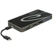 Delock Usb Type-C 3.2 docking station Black  4K Hdmi Dp Vga hub and Pd 3.0 87773 aksesuārs datorkorpusiem