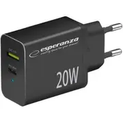 Esperanza Ezc105K mains charger 20W Black  13773813 iekārtas lādētājs