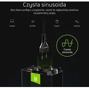 Green Cell Power Inverter 12V to 230V 1500W/3000W Pure sine wave  Inv22 Strāvas pārveidotājs