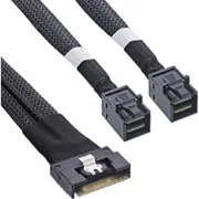 Inline Slim Sas Kabel  Sff-8654 8I zu 2X Sff-8643 0 75M 75 m Gerade 24 Gbit/S 27648B