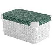 Kaste ar vaku Deco Stockholm S 29 5X19 5X13 5Cm Green Leaves  3253924861241