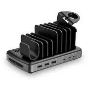Lindy 73436 charging station organizer Freestanding Aluminium  Plastic Black Grey 100282768 iekārtas lādētājs