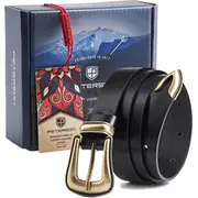 Peterson Skorzany pasek z zaokraglona  masywna klamra 80 cm Ptn Ssz-4 Czarny 5903051140631 Joinedit60982522