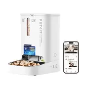 Petkit Yumshare Dual-Hopper 2 Automatic Feeder with Camera  Capacity 5 L Material Abs 304 stainless steel White 6975069307596 P591 piederumi kaķiem