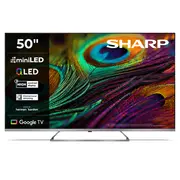 Sharp 4K Qled Miniled Tv  50Jp7265E 50 Smart Google Uhd Silver Led Televizors