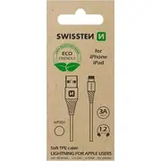 Swissten Eco Friendly Fast Charge 3A Lightning Datu un Uzlādes Kabelis 1.2M  71502301Eco aksesuārs mobilajiem telefoniem