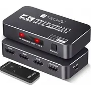 Techly 367171 3-Portowy przelacznik Hdmi 2.0B 4K60Hz 3X1 z pilotem Ir  Idata Hdmi2-4K3160B datortīklu aksesuārs