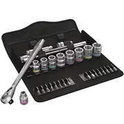 Wera Cyclops Metal Ratchet Set 8100 Sb8 - 3/8 Tool black / silver 29-Piece with reversible ratchet  05004048001 1438488