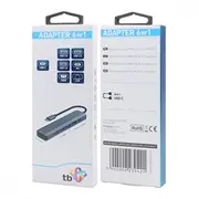Adapter Hub Usb C 6In1 - Hdmi  Usbx3 Pd Rj-45 Aktbxva6W1U3Hrj adapteris