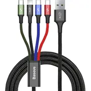 Baseus Fast 4In1 2Xusb-C / Lightning Micro 3.5A 1.2M Black  6953156278493 Ca1T4 B01 51044-Uniw Usb kabelis