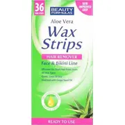Beauty Formulas FormulasWax Strips Hair Remover plastry do depilacji twarzy i okolic bikini Aloe Vera 36Szt. 5012251006729  Joinedit24428149