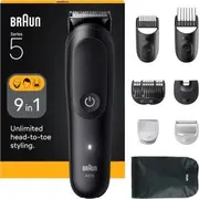 Braun 9-In-1 Grooming Kit  All-In-One Series 5 Aio5540 Cordless Number of length steps 14 Black 7500435245029 15568150 80789921 matu bārdas Trimmeris