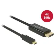 Delock Cable Usb Type-C male  Displayport Dp Alt Mode4K 60 Hz 1M black De 85255 kabelis video audio