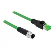 Delock Network cable M12 4 pin D-Coded to Rj45 plug 2M  De 85438 tīkla kabelis