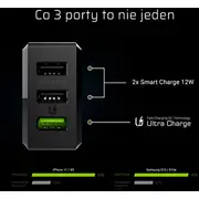 Green Cell Charge Source 3Xusb Smart 30W Black  Chargc03 iekārtas lādētājs