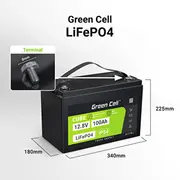 Green Cell Cube Lifepo4 100Ah 12.8V 1280Wh Lithium Iron Phosphate Battery for Photovoltaics  Caravans Boats Lfpgc12V100Ah Gc-Lfpgc12V100Ah Ups aksesuāri