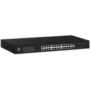 Levelone Switch 24X Ge Gep-2841  2Xgsfp 19 370W 24Xpoe Gep 2841 komutators