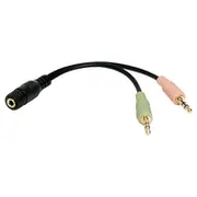 Logilink Audio Adapter 3.5 Stereo 4-Pin Female to 2 x Male Black  0.15 m Ca0020