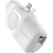 Mini powerbank Wozinsky Wf16-Yls 5000Mah 15W Lightning z wbudowanym kablem Usb-C i ladowarka do Apple Watch - bialy 5907769364549  Joinedit69456344 Powerbank mobilā uzlādes iekārta