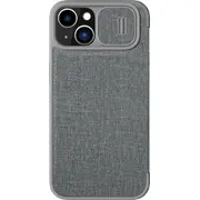 Nillkin Qin Book Pro Cloth Case for Apple iPhone 14 Plus Classical Grey  57983110574 108109 108109-Uniw 6902048249189 Nlk795 maciņš apvalks mobilajam telefonam