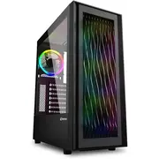Sharkoon Rgb Wave  pc case Black tempered glass side panel 4044951037544 Datora korpuss