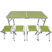 Stolik Turystyczny Skladany Kempingowy 120X60X70/62/55Cm  4 Krzesla Zielony 15376715 5902431047386 Joinedit76194400 Dārza mēbeles