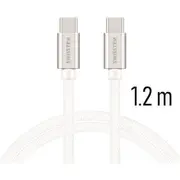 Swissten Textile Universāls Quick Charge 3.0 Usb-C uz Datu un Uzlādes Kabelis 1.2 m Sudraba  8595217455986 Swi-Qu-Typc-Typc-S Swi-Qu-Typc-Typc-Si Usb kabelis