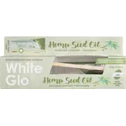 White Glo GloSet Hemp Seed Oil Soothing and Whitening Toothpaste wybielajaca pasta z olejem konopnym 150G/115Ml  szczoteczka 9319871001711 Joinedit63904525 mutes higiēnai