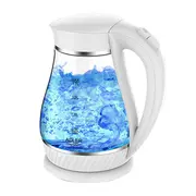 Adler Kettle Ad 1274 Standard  Plastic glass White/ transparent 2200 W 360 rotational base 1.7 L white 5902934830966 Ad1274 Virtuves piederumi