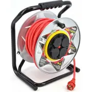 Awtools przedluzacz beben metalowy czerwony Heavy Duty 25M 3X2 5 mm 16A  3680W Ip44 Aw70254 elektrības pagarinātājs