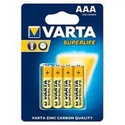 Baterijas Varta Aaa Superlife Zinc Carbon 4 Pack 4008496676187  Baterija