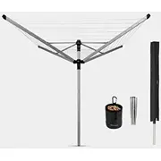 Brabantia rotējošs veļas žāvētājs  50M met.stiprpārvsoma Metallic Grey 100246