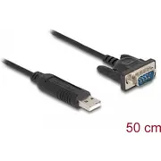 Delock 66461 Usb 2.0 to serial Rs-232 adapter with compact connector housing 50 cm  4043619664610 adapteris