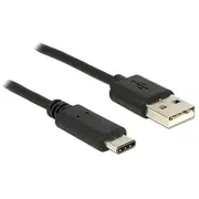 Delock Usb 2.0 - Type A C 1M black  83600 kabelis