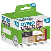 Dymo Registered  Original Etikett fur Labelwriter Trademark 25Mm x 89Mm weis permanent haftend 2 Rollen a 350 Etiketten 2112285 653256 papīrs