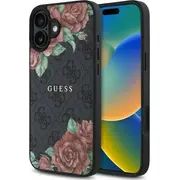 Guess Guhmp16Sp4Ropemck iPhone 16 6.1AposApos  czarny/black hardcase 4G Flowers Print Magsafe 3666339350093 57983124191 Gue004228-0 maciņš apvalks mobilajam telefonam