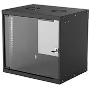 Intellinet Wallmount Cabinet 9U 540/400Mm Rack 19 glass door  flat pack black 714174