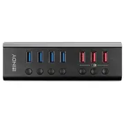 I/O Hub Usb3 4Port3Charge/43371 Lindy  43371 Usb centrmezgli