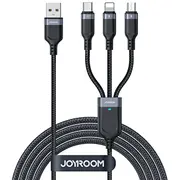 Joyroom Multi-Use Series S-A18 3In1 Usb-A - Lightning / Usb-C micro Usb cable 0.3M black  6956116758592 151814 151814-Uniw 6956116708979 Jyr787 S-1T3018A18 Bl kabelis