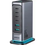 Ladowarka Joyroom Jr-Tcm02 wieloportowa Gan 65W Eu 4X Usb-C 2X Usb-A - ciemnoszara 6956116795528  Joinedit65037134