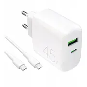 Ladowarka Puro Daily Prolite 45W Usb-C Usb-A Power Delivery z kablem - biala 8018417498688  Joinedit72669173