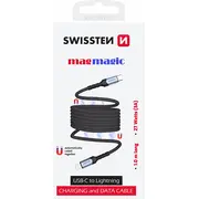 Swissten Magnētiskais Paštinošais Usb-C / Lightning Datu Kabelis 1M 71551020 8595217487277  Joinedit62929630
