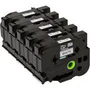 Tape Brother 24Mm Black/White 5 pcs Pack  High Grade Hge251V5 16Brohge251V5 Hg251V5 Hge-251V5 biroja tehnikas aksesuāri