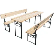 Saska Garden Zestaw Piknikowy Barowy Drewniany Stol I 2 Lawki Ze Skladanym Oparciem 14807008 5902431061160  Joinedit72012225 Dārza mēbeles