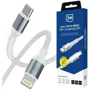 3Mk Hyper Cable N-Series C to Lightning 2M Pd 3.0 9V/3A 27W White 5903108758239  161316 Usb kabelis
