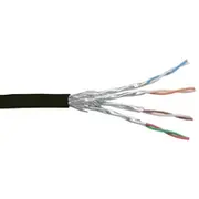  Inline Patchcord sieciowy S/Ftp Pimf Cat.6 Black Awg27 Pvc Cu 100M 76499S tīkla kabelis